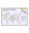 Wooden City - Wooden World Map Extra Large - Cyan